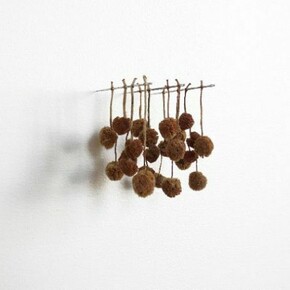 Christiane Löhr, Kleines Kugelgehänge (little ball pendant), 2010, Tree blossoms, needles, 1 3/8 x 1 5/8 x 1 5/8 inches (3.5 x 4 x 4 cm)