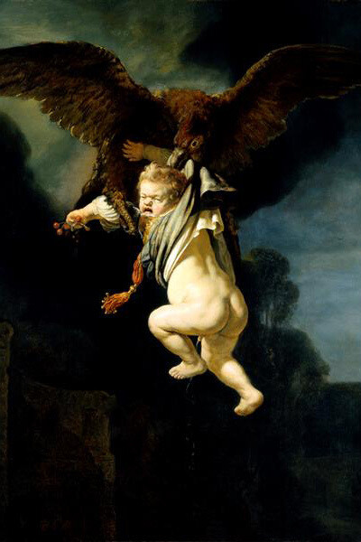 Rembrandt Harmensz. van Rijn, Ganymed in den fängen des adlers. Mit freundlicher Genehmigung des Albertinum Museums