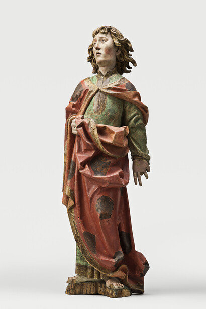 Saint Jean de Calvaire, Sud de la Souabe, vers 1520, Tilleul polychromé, H. 78 ; L. 25 ; P. 15 cm, Paris, Musée de Cluny - musée national du Moyen Âge (inv. Cl. 15399) © RMN-Grand Palais / Michel Urtado