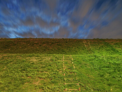 David S. Allee, Hills With Stairs, 2016. Courtesy of Morgan Lehman Gallery