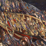 Maria Helena Vieira da Silva (1908-1992), «História Trágico-Marítima ou Naufrage», 1944. Óleo sobre tela. 81,5 x 100 cm. Museu Calouste Gulbenkian – Coleção Moderna. Fotografia: Mário de Oliveira