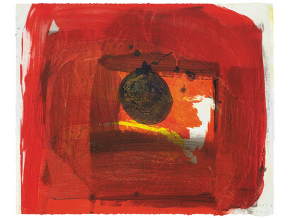 Howard Hodgkin, For Alan I, 2014, Hand-painted carborundum relief, Paper and Image 74.0 x 91.0 cm
Edition of 7, courtesy the artist and Alan Cristea Gallery, London