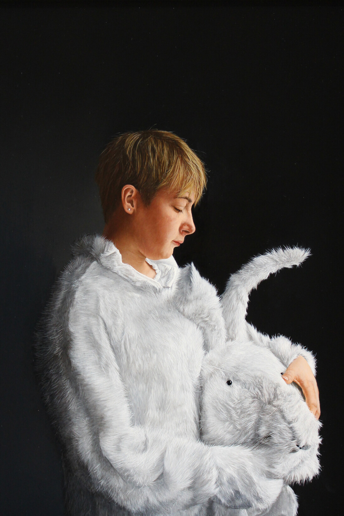 Charles Moxon, Girl in Bunny Costume II, 2015, oil on canvas, 30 x 25 cm