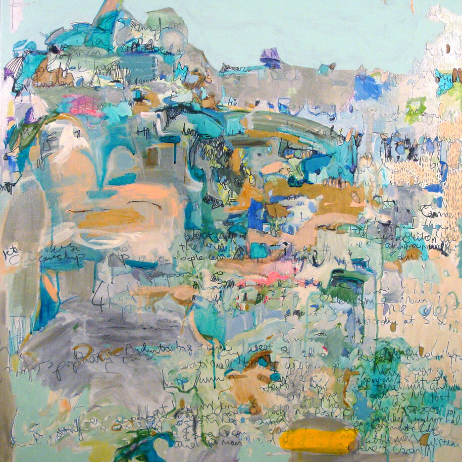 Yasemin Kackar Demirel, Waters of December, Mixed media on Canvas, 50 x 40, 2009