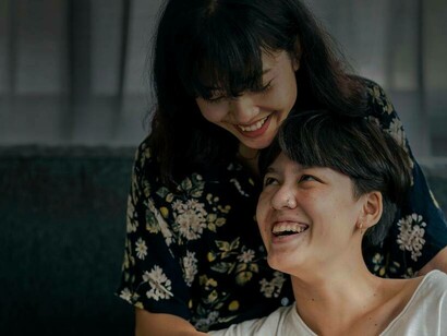 A couple smiling and appreciating every moment together