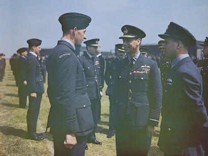 Rey Jorge VI con miembros del Esc. 617 el 27 de mayo 1943