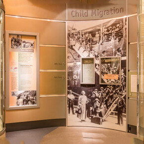 Immigration in the 20th Century, exhibition view. Courtesy of Migration Museum