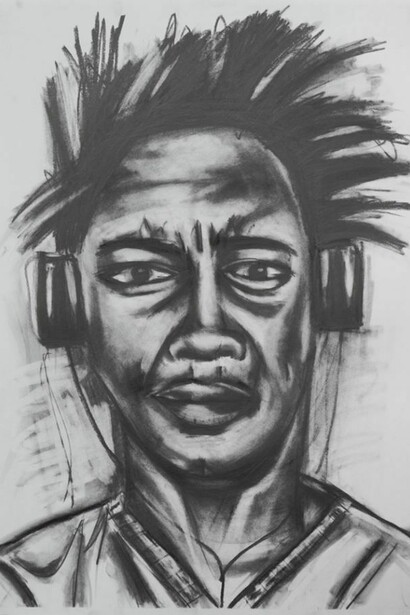 Frederick Hayes, Transformation / Good days Bad, 2013, graphite on paper 30 x 22 inches