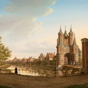 Paulus Constantijn La Fargue, The Hague 1729 - 1782, Dutch School, The Amsterdamse Poort, Haarlem, Oil on Panel, 12 15/16 x 17 13/16 inches (32.8 x 45.3 cms), Signed and Dated: "Paulus. Constantijn La Fargue pinx 1778"
