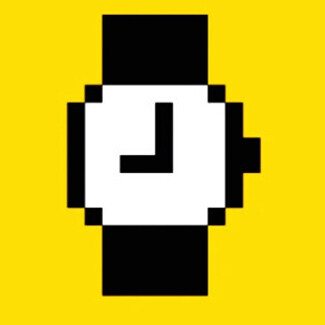 Icono de reloj para cursor de “espera”, reemplazó al reloj de arena. Diseñado por Susan Kare