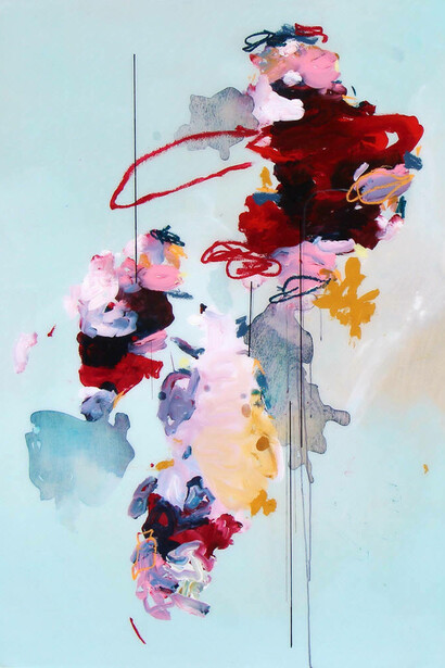 Sky Slammed Open
mixed media on panel with resin
36 x 48 in.  
