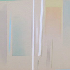 Riccardo Guarneri, Il giallo si fonde nell'arancio, 2014, 95 x 120 cm