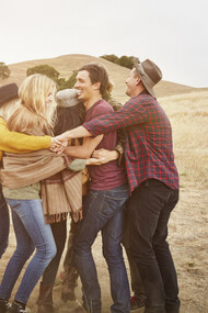 Friends hugging