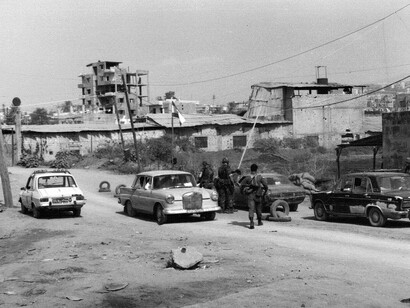 Checkpoint 4, Beirut, 1982. A security checkpoint manned by U.S. Marines and Lebanese Army soldiers