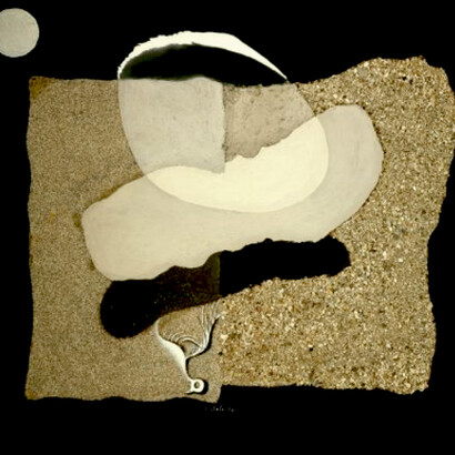 Salvador Dalí; Pulgar, playa, luna y pájaro podrido, 1928, The Dali Museum, St. Petersburg, Florida (detalle)