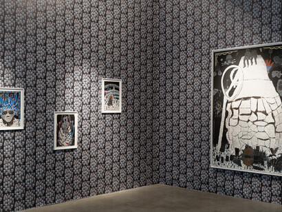 Vue de l'exposition, Omar Ba. Den 