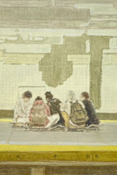 Sarah Cohen, Castle Rock, painting in exhibition. Courtesy of Hyacinth Gallery