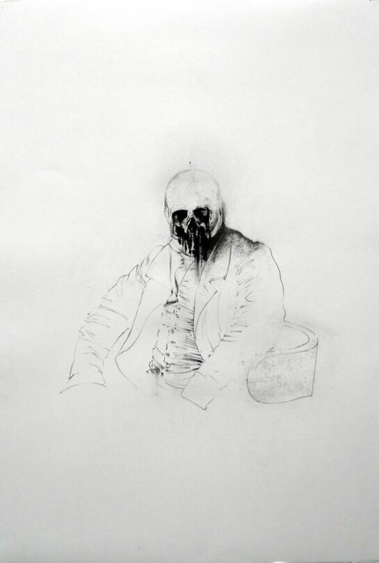 Je est un autre (B), Charcoal on Paper, 39.4 x 27.6 inches