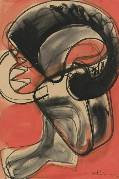 Hans Hofmann, Fury, 1948, Gouache on paper, 24 x 18 inches
