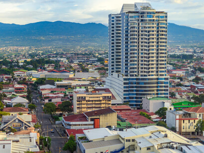 Vista aérea de la cuidad de San José, Costa Rica