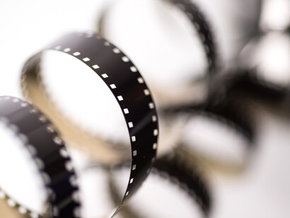 Classic film roll isolated on a white background