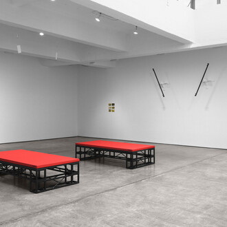 Tauba Auerbach, Zephyr, Zephyr, exhibition view. Courtesy of Paula Cooper Gallery