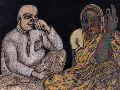 Jogen Chowdhury, Untitled (detail), 1990. Courtesy of the artist and Kiran Nadar Museum of Art