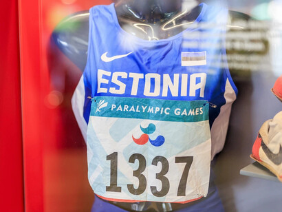 Paralympic gate no. 8, exhibition view. Courtesy of Estonian Sports and Olympic Museum