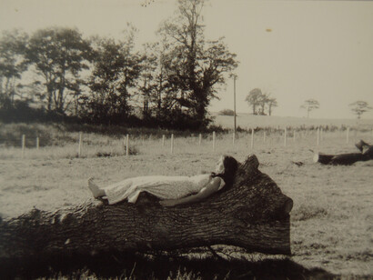 Annabel Nicolson, documentation from the performance Sleeping Like a Log, published in the artist’s book ‘Escaping Notice’, 1977 