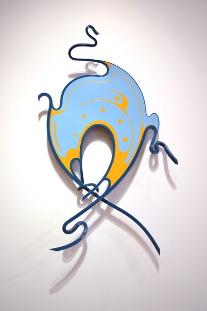 Luke Achterberg, I Digress, 2014, Automative paint on steel, 35 x 21 in.