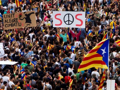 Manifestación en Barcelona a favor de la independencia