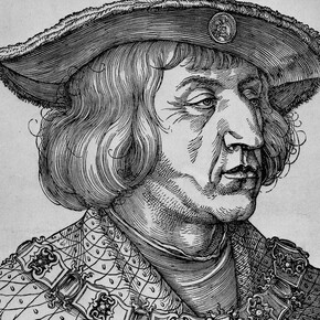 Emperor Maximilian, a woodcut portrait, Albrecht Dürer (1471-1528), C. AD 1518, Germany © The Trustees of the British Museum