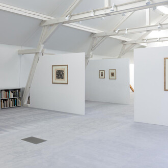 Kirchner and Baselitz, Remix, repetition in the woodcut, exhibition view. Courtesy of Galerie Henze and Ketterer