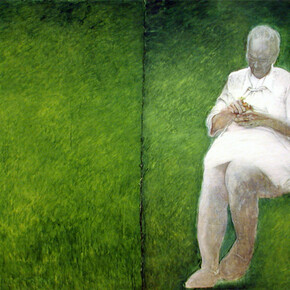 May Stevens, Alice in the Garden (panels A and B), 1988-89. (c) May Stevens; Courtesy of the artist and Ryan Lee, New York