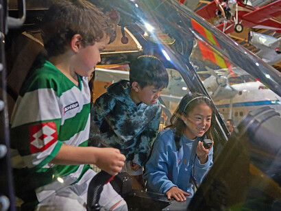 MOTAT taiwhanga rererangi, aviation hall, exhibition view. Courtesy of MOTAT