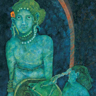 Agostino De Romanis, Ancient Love, oil on cardboard, 120 x 80 cm, 2003, detail