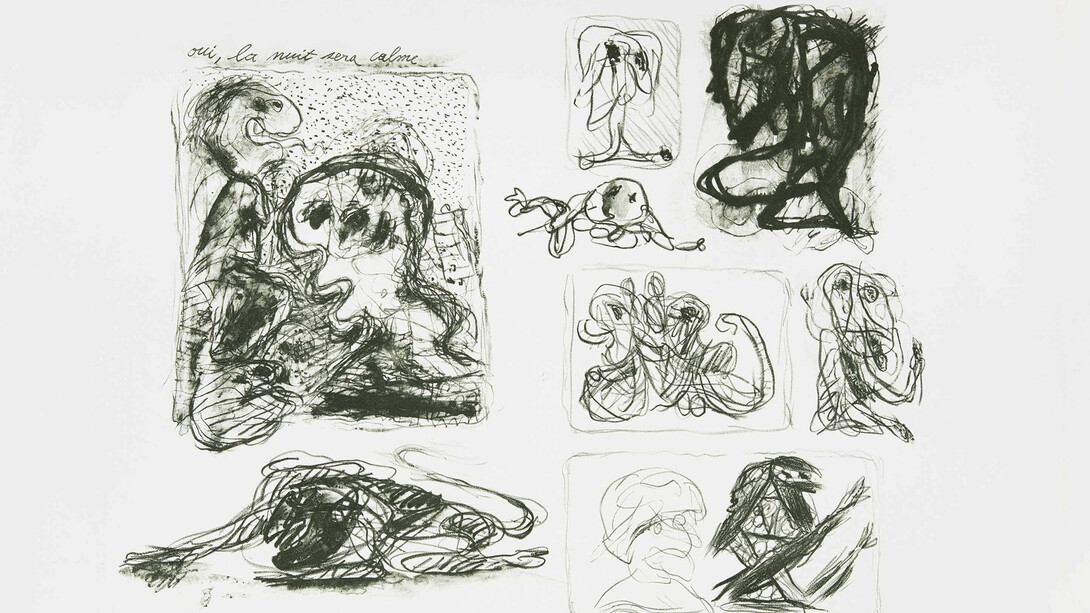 Pierre Alechinsky, La nuit sera calme, 1963. Avec l'aimable autorisation de Galerie Lelong & Co