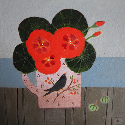Jill Leman RBA, Nasturtiums by the Sea