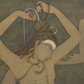 Y.G. Srimati, Indian, 1926 – 2007 , Shiva Gangadhara, “Bearer of the Ganga”, Chennai, 1945, Watercolor on paper, 20 in. x 12 ½ in. (50.8 x 31.8 cm). The Metropolitan Museum of Art, New York, Friends of Asian Art Gifts, 2009 (2009. 101) 