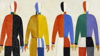 "Los deportistas", óleo sobre lienzo, Kazimir Malevich, 1928-1930
