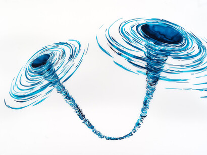 Lia Halloran, WS602 The Wormhole (detail), 2023. Ink on duralar, 25 x 40 in(63.5 x 101.6 cm). Courtesy of Luis De Jesus Gallery