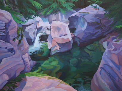 Nola Parker, Deep Space, 2022, acrylic on panel, 36x48 inches. Courtesy of the artist and Wally Workman Gallery