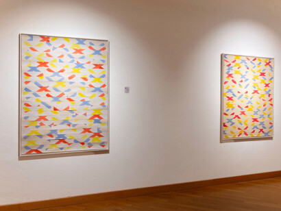 Louis Cane, Déconstruire et réinterpréter la peinture, vue de l’exposition. Avec l’aimable autorisation de Galleria d'Arte Maggiore