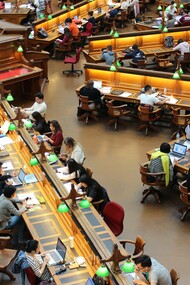 A room filled with students pursuing higher education