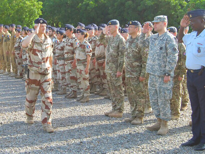 French and Chadian military personnel joined a flag ceremony to mark the start of Operation Barkhane, the counter-terrorism mission launched in the Sahel in July 2014