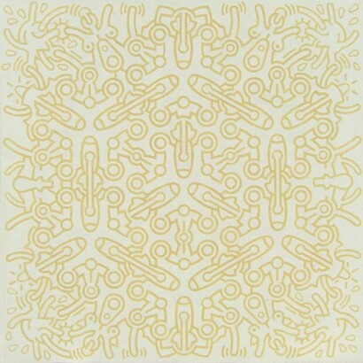 Sex, Bombs and Rock 'n' Roll, house paint on canvas, 120 x 120cm, Mark Weighton, 2011