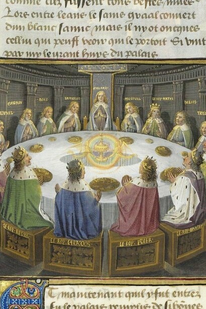 Évrard d'Espinques, I cavalieri di re Artù raccolti davanti al sacro Graal, 1475 circa
