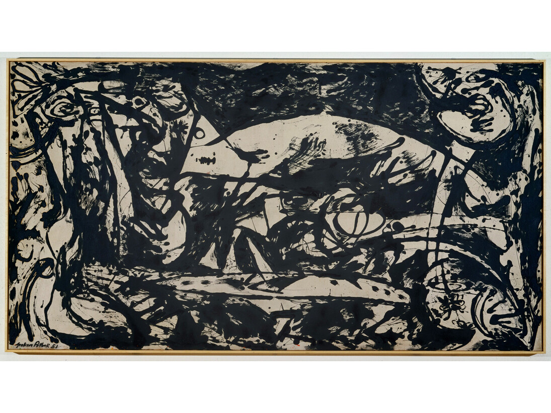 Jackson Pollock, 1912-1956, Number 14, 1951, Oil paint on canvas, support: 1465 x 2695 mm frame: 1493 x 2721 x 63 mm © The Pollock-Krasner Foundation ARS, NY and DACS, London 2015
