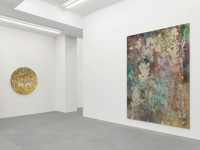 Sam Falls, exhibition view. Courtesy of Galerie Eva Presenhuber