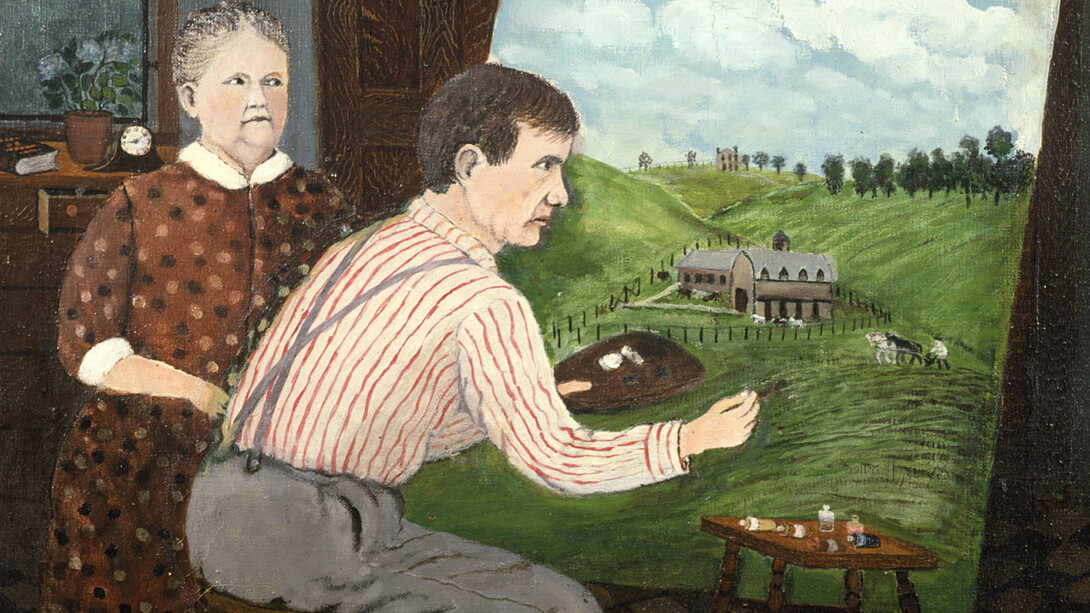 John Kane, John Kane and his wife (detail). Courtesy of American Folk Art Museum